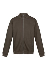 Mens Felton Sustainable Full Zip Fleece Jacket - Dark Khaki