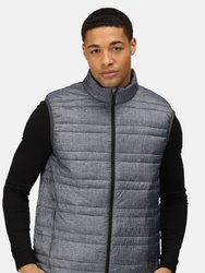 Mens Fire Down Padded Bodywarmer - Grey Marl/Black - Grey Marl/Black