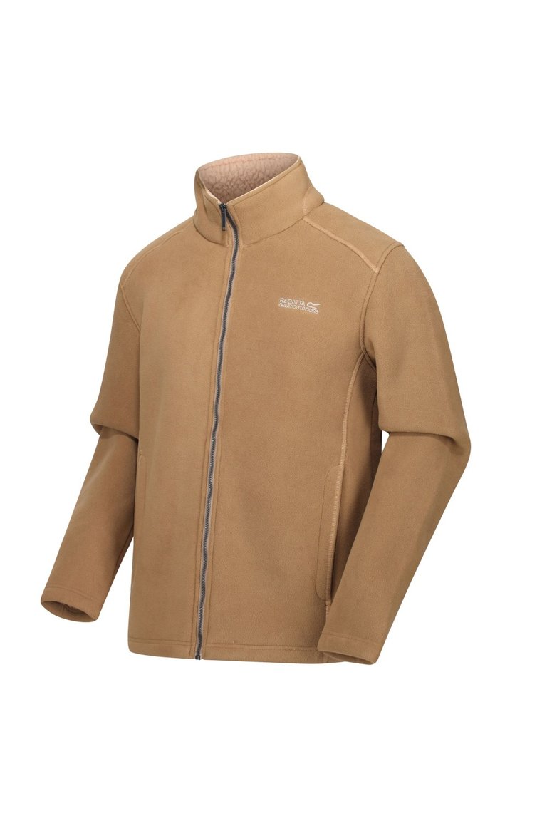 Mens Garrian Full Zip Jacket - Dark Camel/Oat Brown