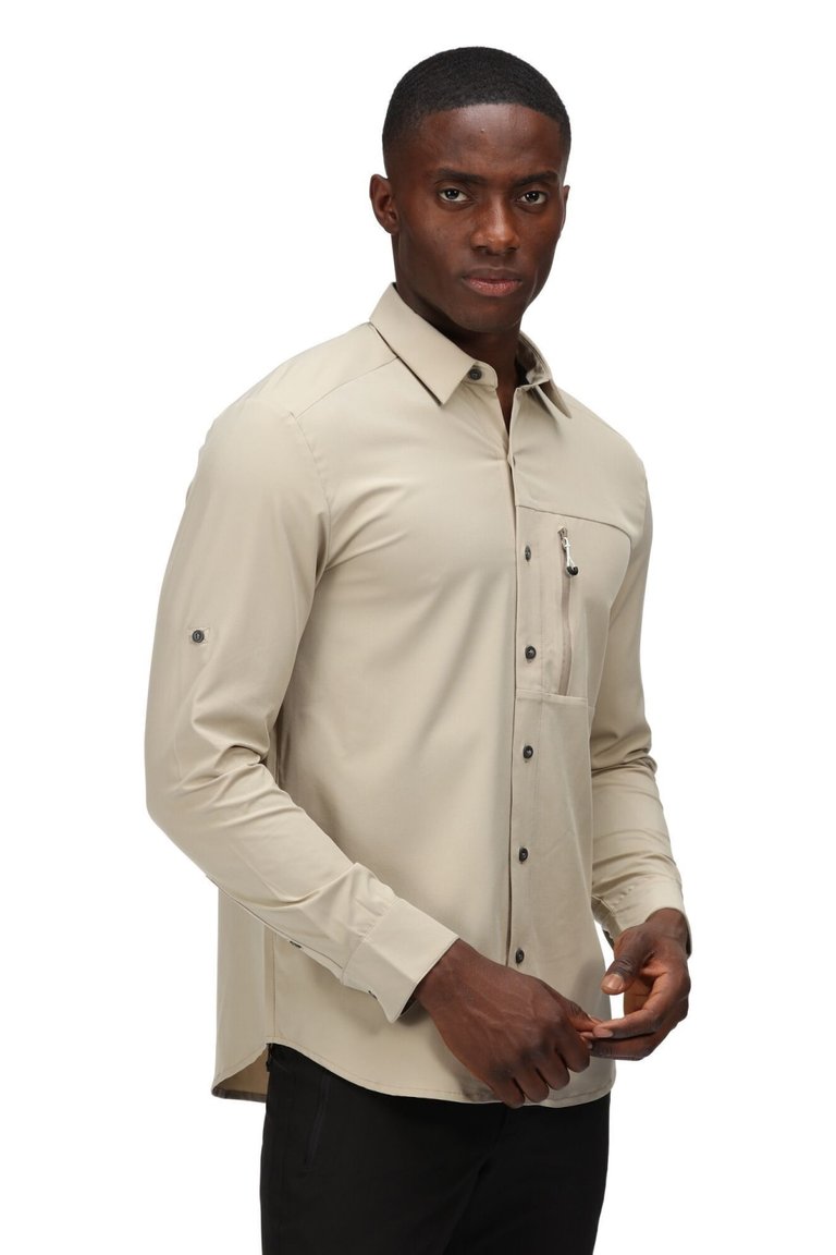 Mens Highton Long-Sleeved Shirt - Parchment - Parchment