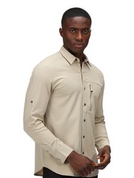 Mens Highton Long-Sleeved Shirt - Parchment - Parchment