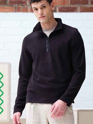 Mens Honestly Made Recycled Half Zip Fleece - Black