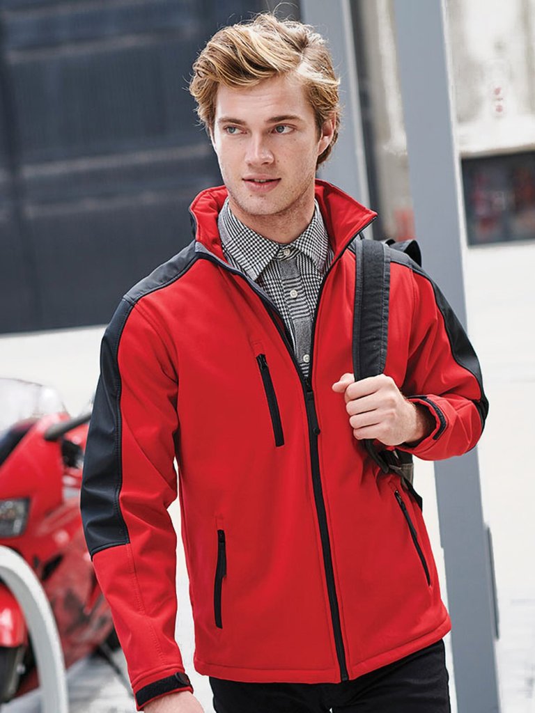 Mens Hydroforce 3-Layer Softshell Jacket - Classic Red/Black