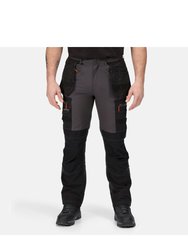 Mens Infiltrate Softshell Stretch Work Trousers - Iron/Black - Iron/Black