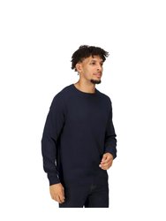 Mens Kaelen Jersey Knitted Sweater - Navy