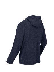 Mens Kassian Marl Fleece Hoodie - Navy/Black