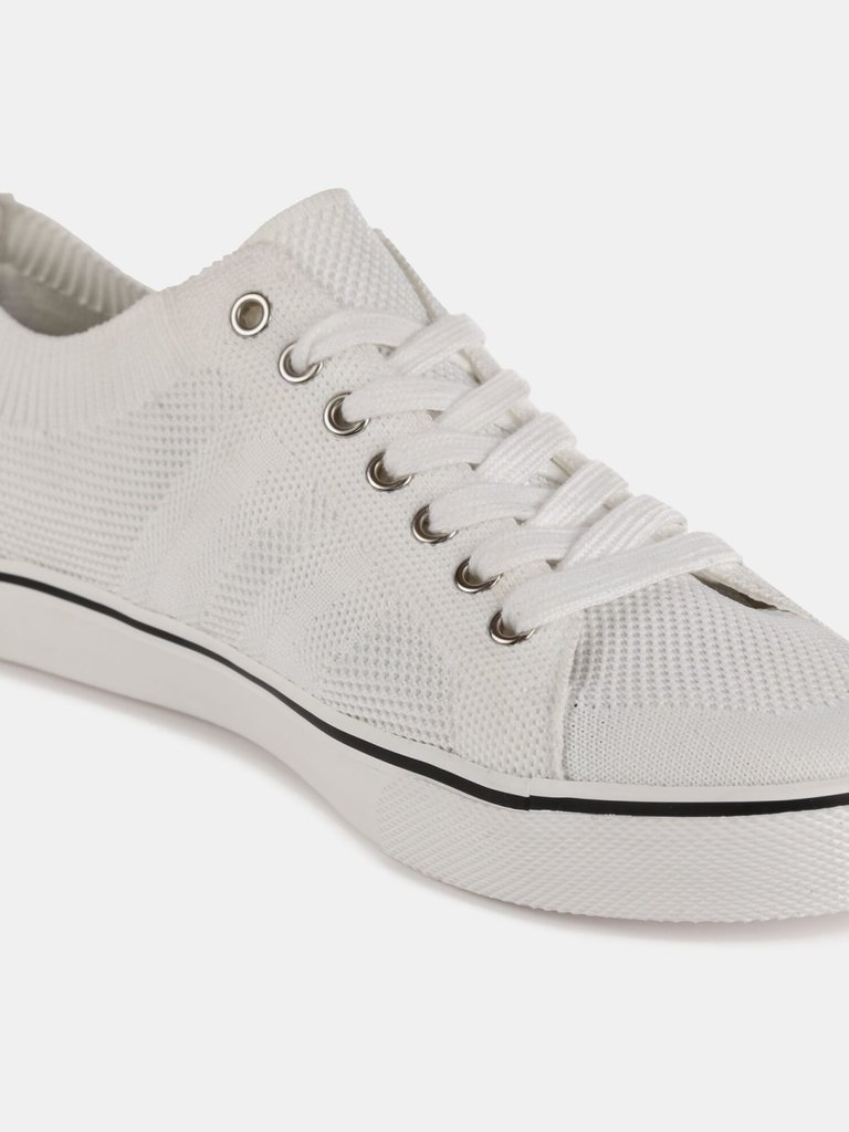 Mens Knitted Sneakers - White - White