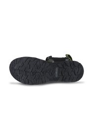 Mens Kota Drift Open Toe Sandals - Black/Bright Kiwi