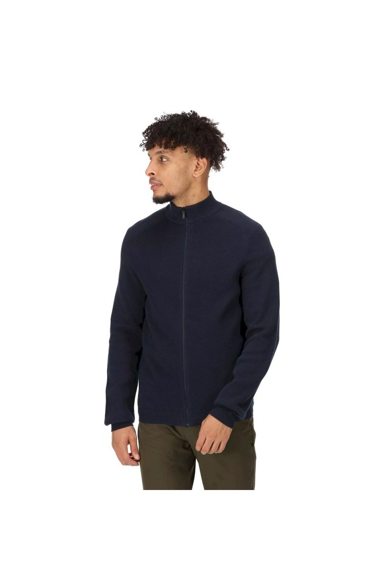 Mens Kylo Knitted Full Zip Fleece Jacket - Navy