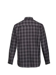 Mens Lance Checked Shirt - Black/Dark Grey