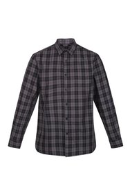 Mens Lance Checked Shirt - Black/Dark Grey