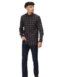 Mens Lance Checked Shirt - Black/Dark Grey - Black/Dark Grey