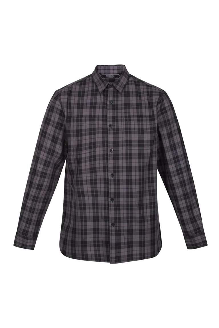 Mens Lance Checked Shirt - Black/Dark Grey