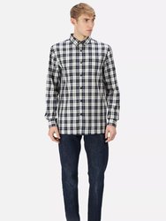 Mens Lance Checked Shirt - Navy - Navy