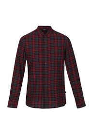 Mens Lance Checked Shirt - Syrah Red