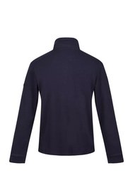 Mens Lanchester Quarter Zip Fleece Top Sweaters - Navy