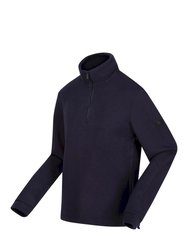 Mens Lanchester Quarter Zip Fleece Top Sweaters - Navy