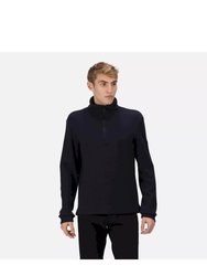 Mens Lanchester Quarter Zip Fleece Top Sweaters - Navy - Navy