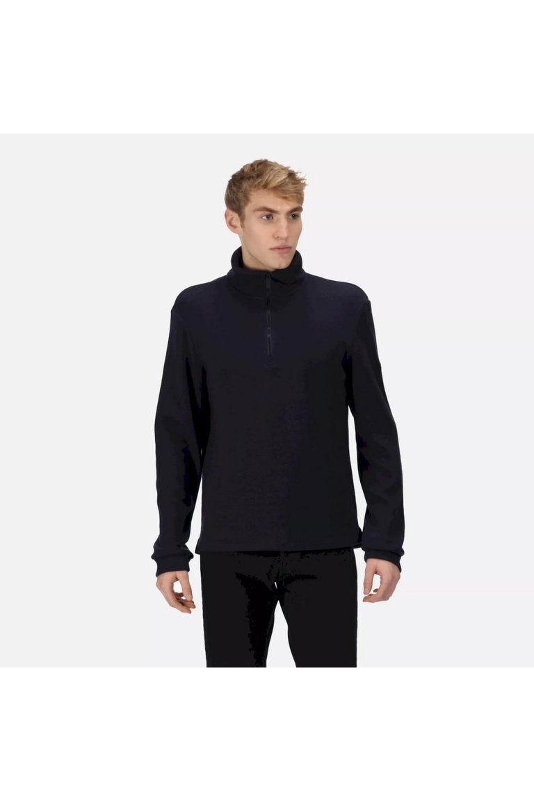 Mens Lanchester Quarter Zip Fleece Top Sweaters - Navy - Navy