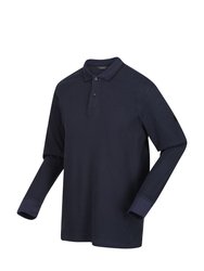 Mens Leaonzo Long-Sleeved Polo Shirt - Navy/Black