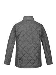 Mens Londyn Wool Effect Padded Jacket - Dark Grey Marl