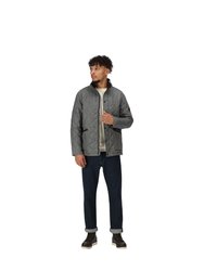 Mens Londyn Wool Effect Padded Jacket - Dark Grey Marl - Dark Grey Marl