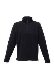 Mens Micro Zip Neck Fleece Top - 170 GSM In Black