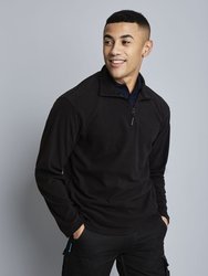 Mens Micro Zip Neck Fleece Top - 170 GSM In Black - Black