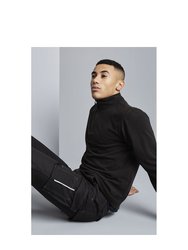 Mens Micro Zip Neck Fleece Top - 170 GSM In Black