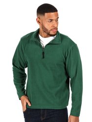 Mens Micro Zip Neck Fleece Top - Bottle Green - Bottle Green