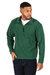 Mens Micro Zip Neck Fleece Top - Bottle Green - Bottle Green