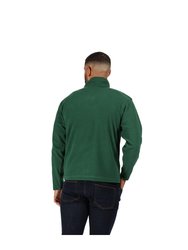 Mens Micro Zip Neck Fleece Top - Bottle Green