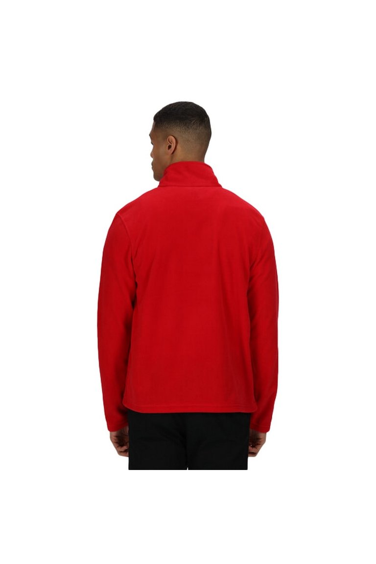 Mens Micro Zip Neck Fleece Top - Classic Red