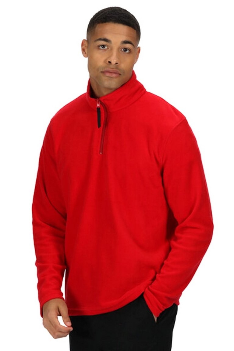 Mens Micro Zip Neck Fleece Top - Classic Red - Classic Red