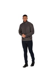 Mens Micro Zip Neck Fleece Top - Seal Grey