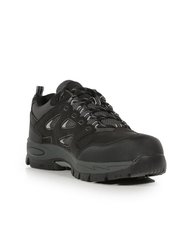 Mens Mudstone Nubuck Safety Trainers Boot - Black/Granite - Black/Granite