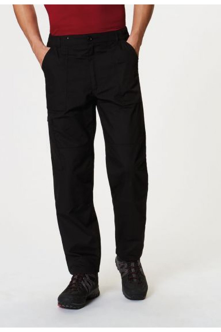 Mens New Lined Action Pants Long - Black - Black