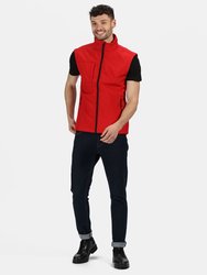 Mens Octagon 3 Layer Printable Softshell Bodywarmer - Classic Red