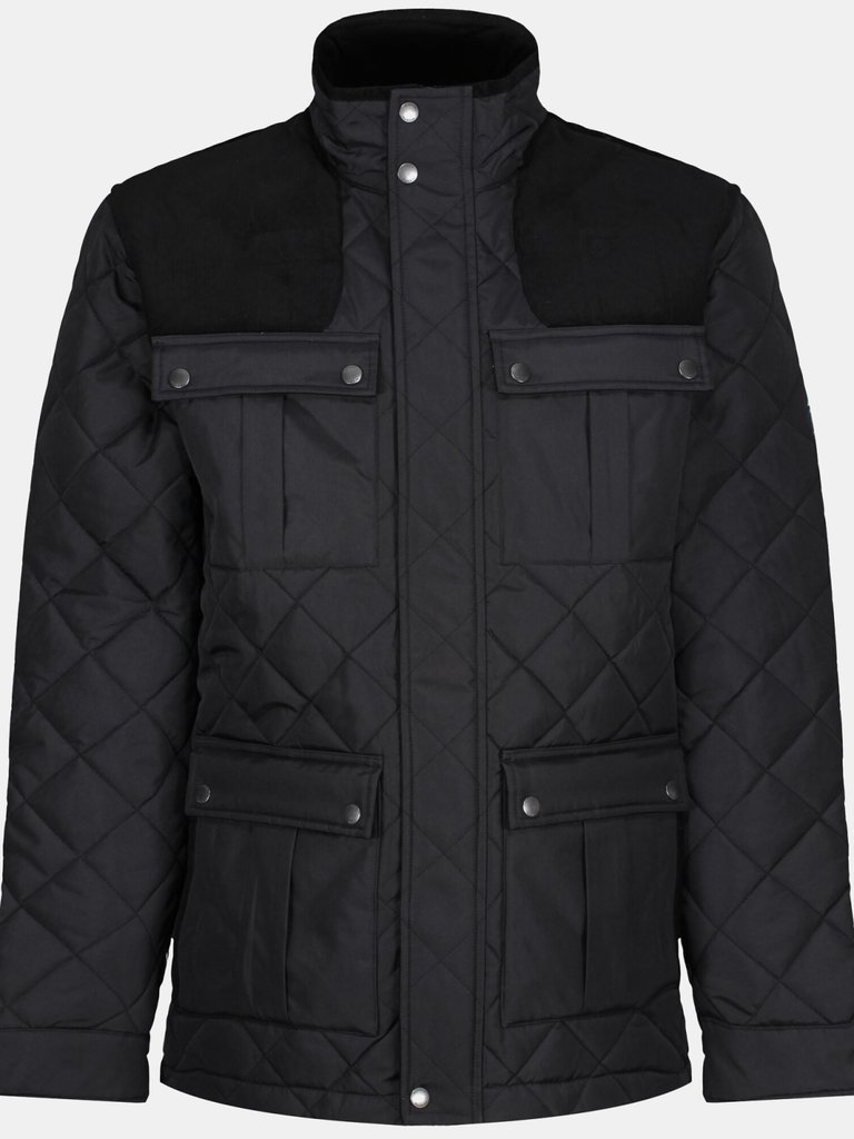 Mens Padbury Quilted Jacket - Black - Black