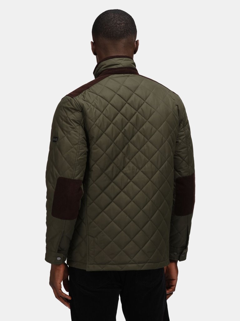 Mens Padbury Quilted Jacket - Dark Khaki