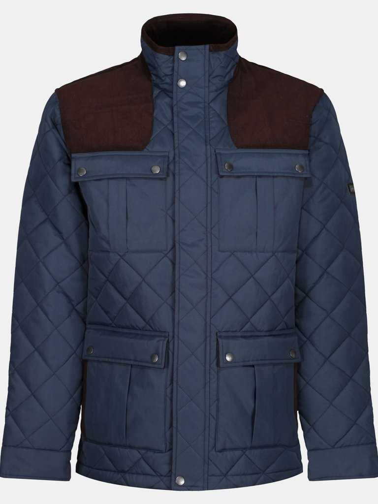 Mens Padbury Quilted Jacket - Navy - Navy