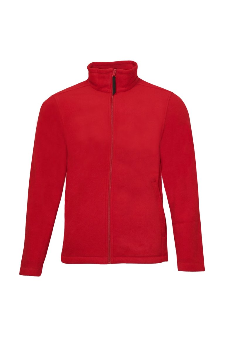Mens Plain Micro Fleece Full Zip Jacket - Classic Red - Classic Red