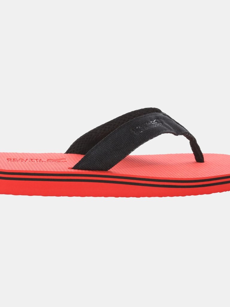 Mens Rico Flip Flops - True Red/Black - True Red/Black