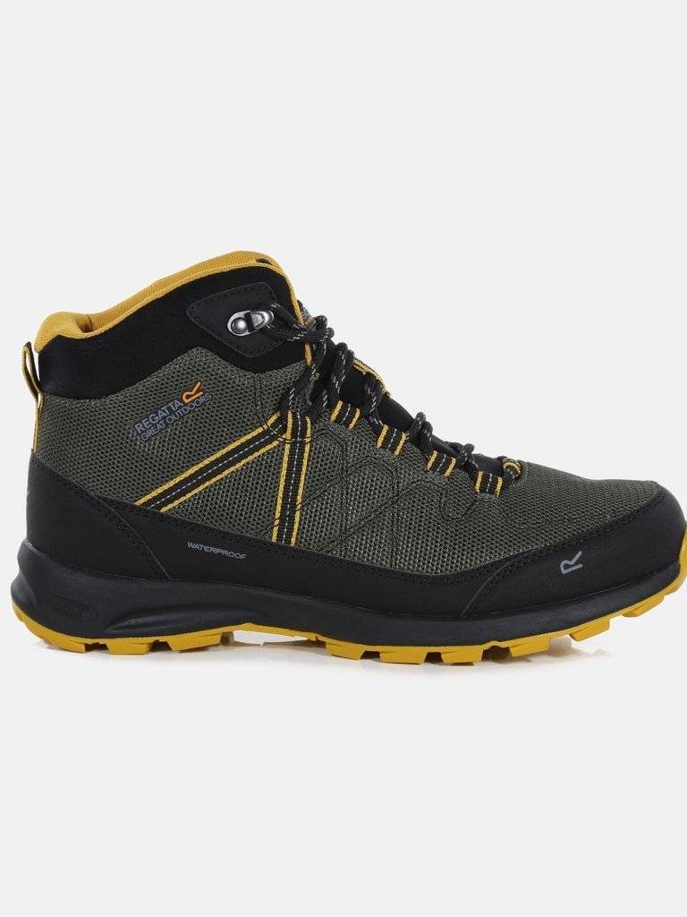 Mens Samaris Lite Walking Boots - Dark Khaki/Yellow Gold - Dark Khaki/Yellow Gold