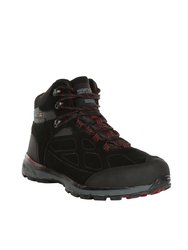 Mens Samaris Suede Hiking Boots - Black/Dark Red