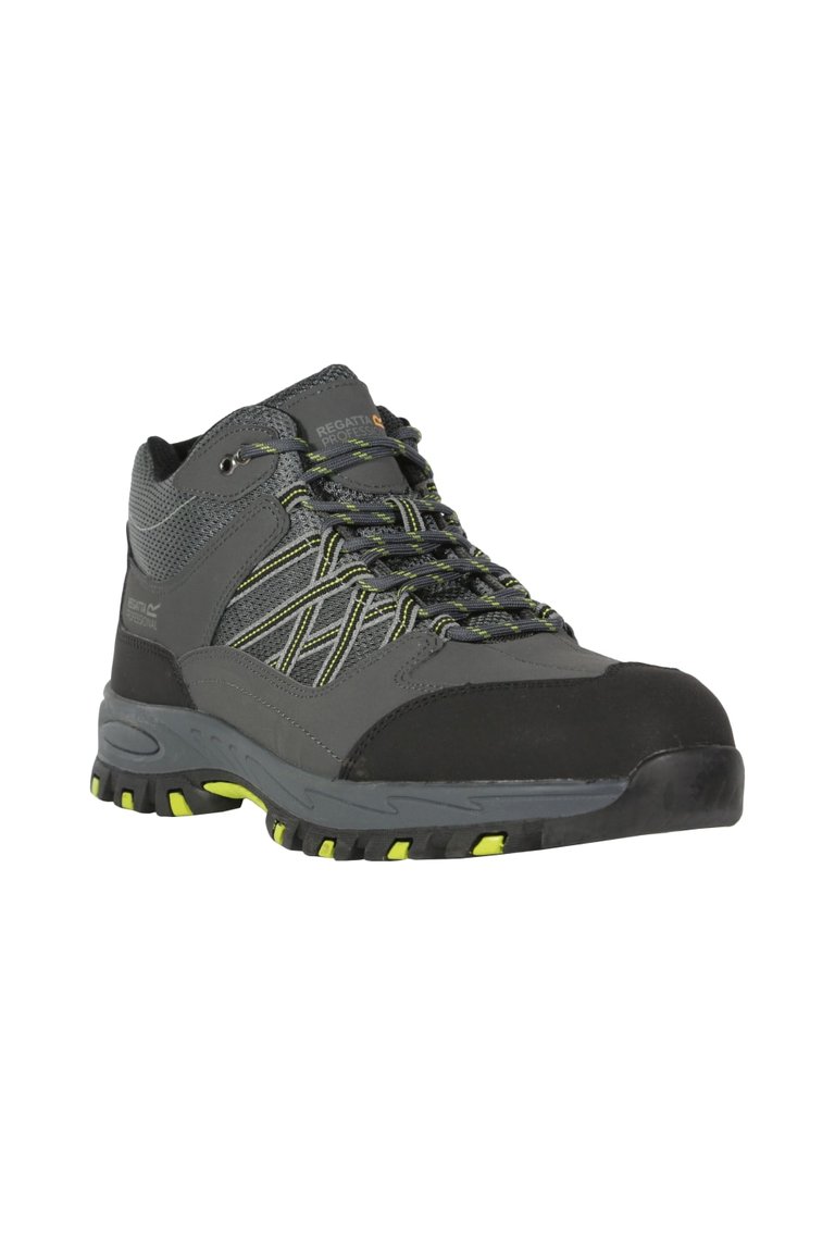 Mens Sandstone Safety Shoes - Briar Grey/Lime - Briar Grey/Lime