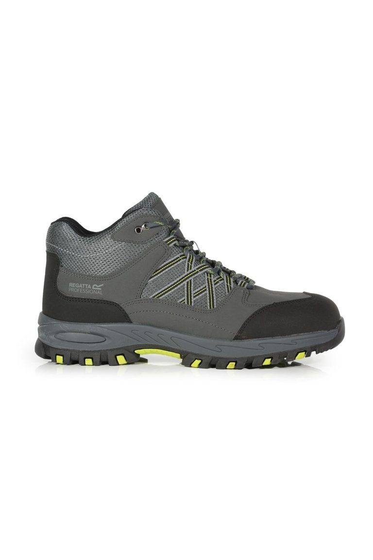 Mens Sandstone Safety Shoes - Briar Grey/Lime