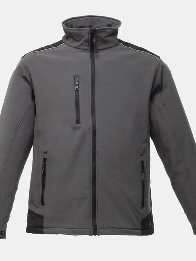 Regatta Mens Sandstorm Hardwearing Workwear Softshell Jacket - Seal Grey/Black product