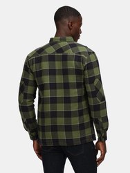 Mens Shelford Checked Padded Jacket - Green