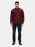 Mens Shelford Checked Padded Jacket - Red - Red